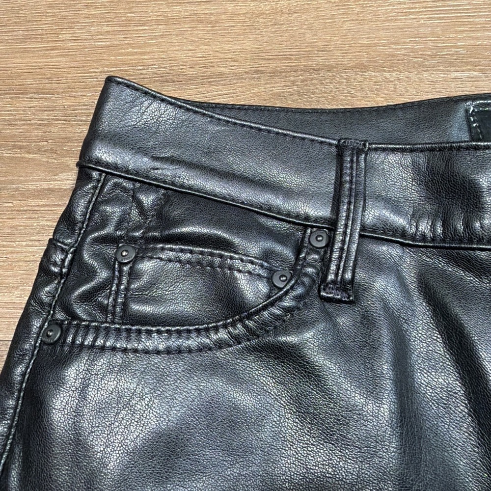 MOTHER The Insider Ankle Wax On Wax Off Woman's Size 25 Faux Vegan Leather Black - Picture 4 of 16